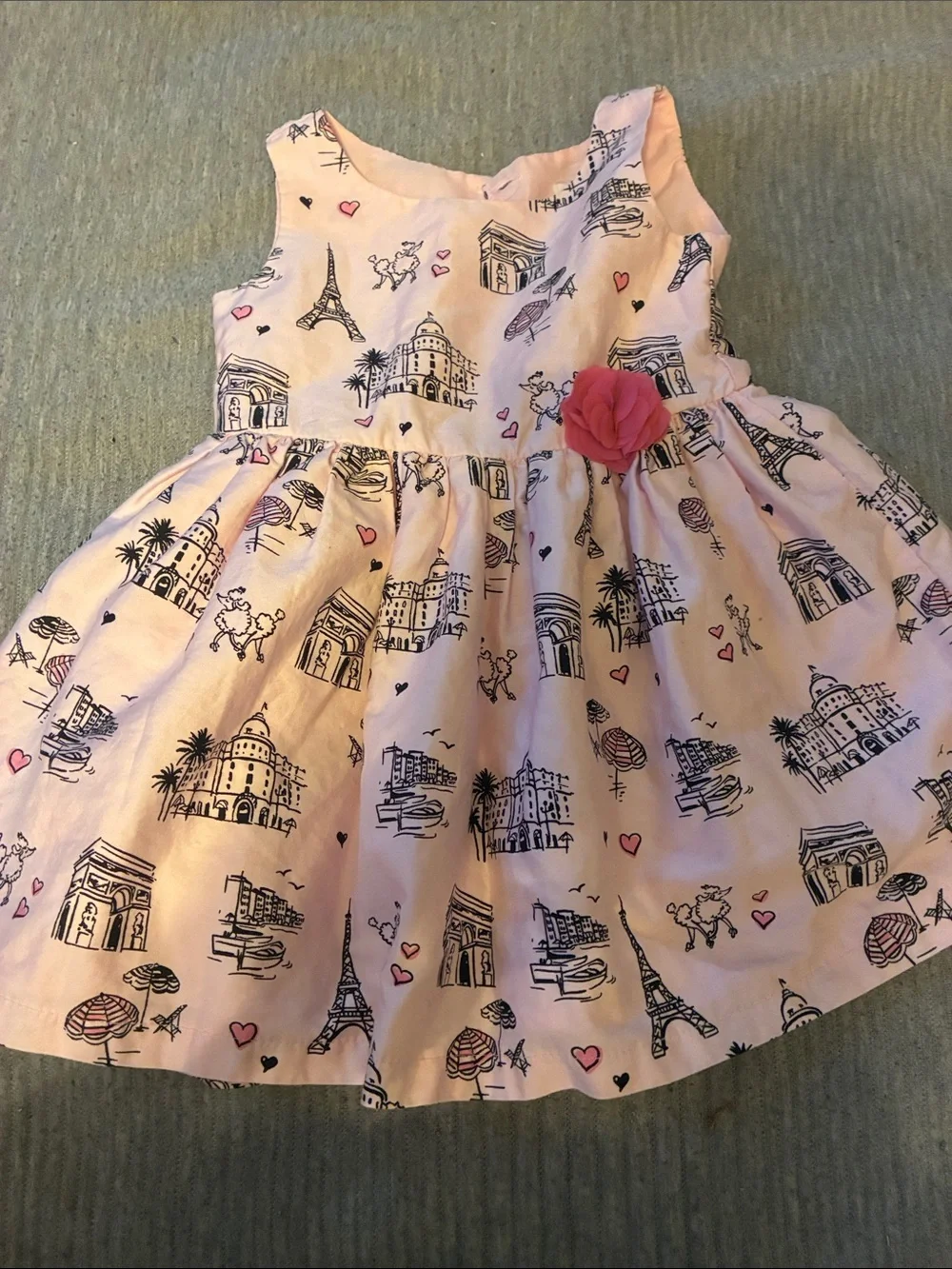 (2 )set pc Pink Paris Print Dress and one Purple,white with butterflies 18-24